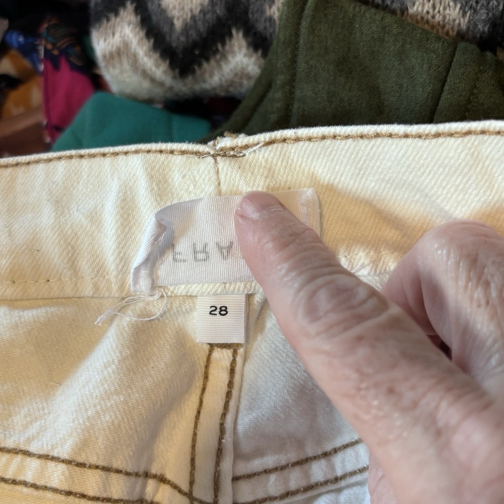 Frame Le Slouch Women's Ivory Cargo Jeans Size 28 - Picture 14 of 16